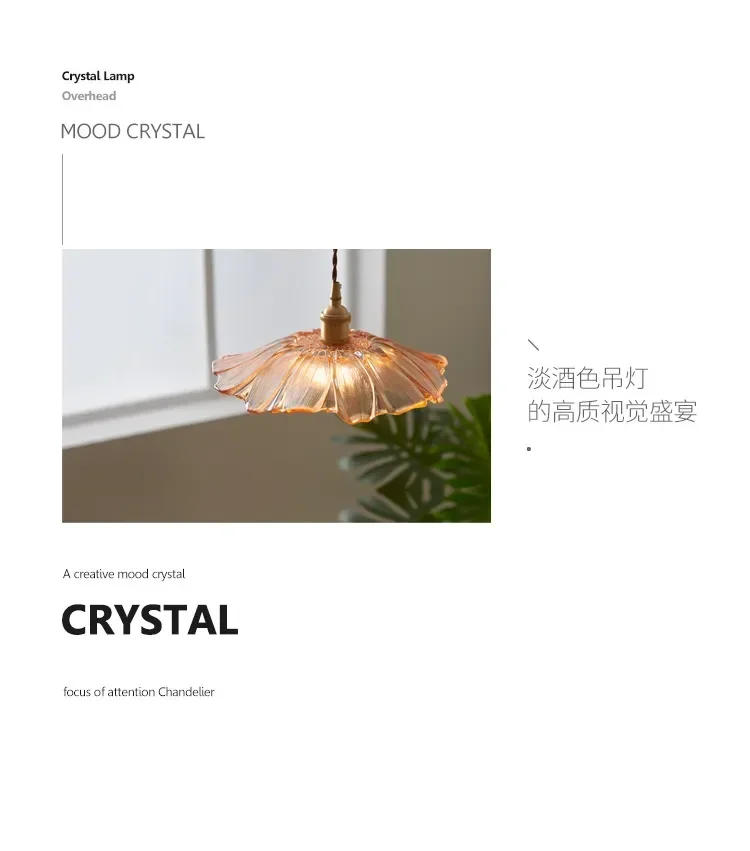 Description Picture 6 of itemVintage Pendant Lights Flower Glass Hanging Lamps Home Decoration Lighting Living Room Bedroom Bedside Light Fixture Indoor Shop