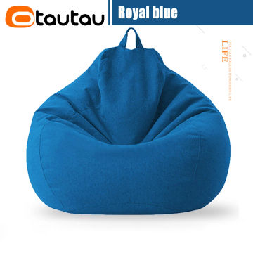 OTAUTAU Bean Bag Sofa with Filler Big Cotton Linen Lazy BeanBag Bedroom Chair Puff Relax Lounge Couch DD002