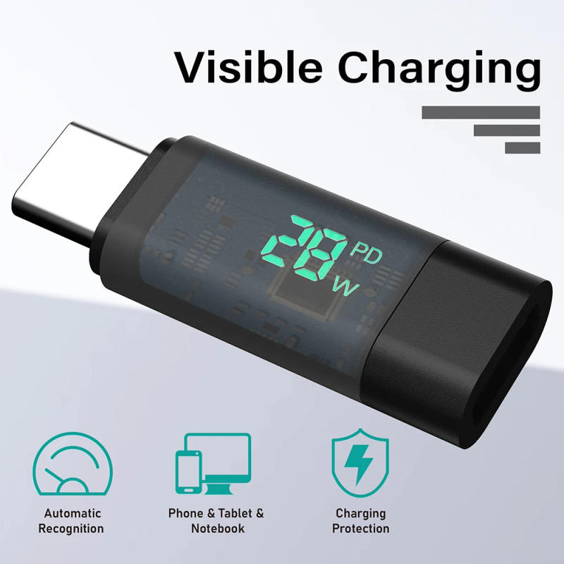Description Picture 3 of item100W Power Digital Display Type C to Type C Adapter usb C Power Meter For USB to Type C Cable Type C to Type C Fast Charging