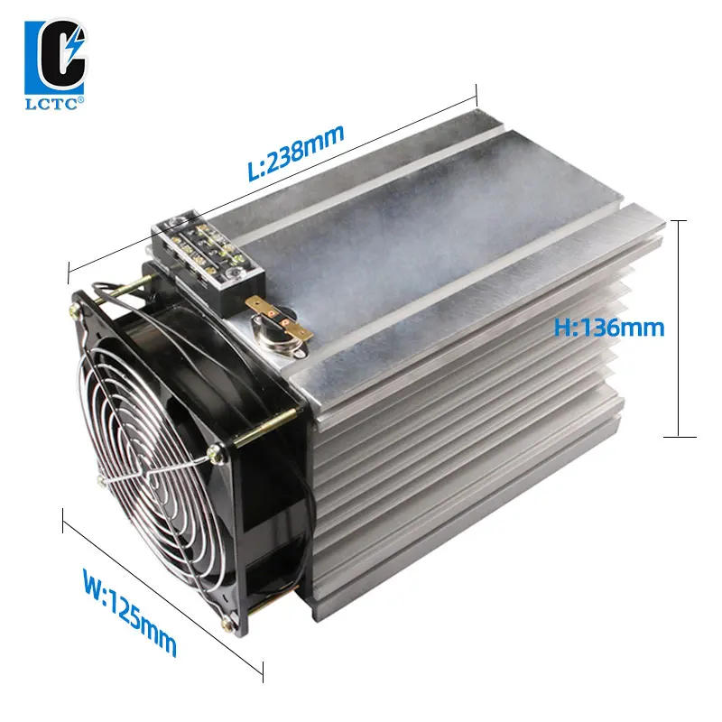 Description Picture 2 of itemY 200 150A 200A 250A Radiator Heat Sink With Fan For 3 Three Phase SSR Solid State Relay