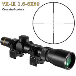 Tactical Optics VX-3i 1.5-5X20 mm Duplex Mil-dot Reticle Rifle Scope Hunting Sight HD Aseismatic Single Barrel Riflescopes