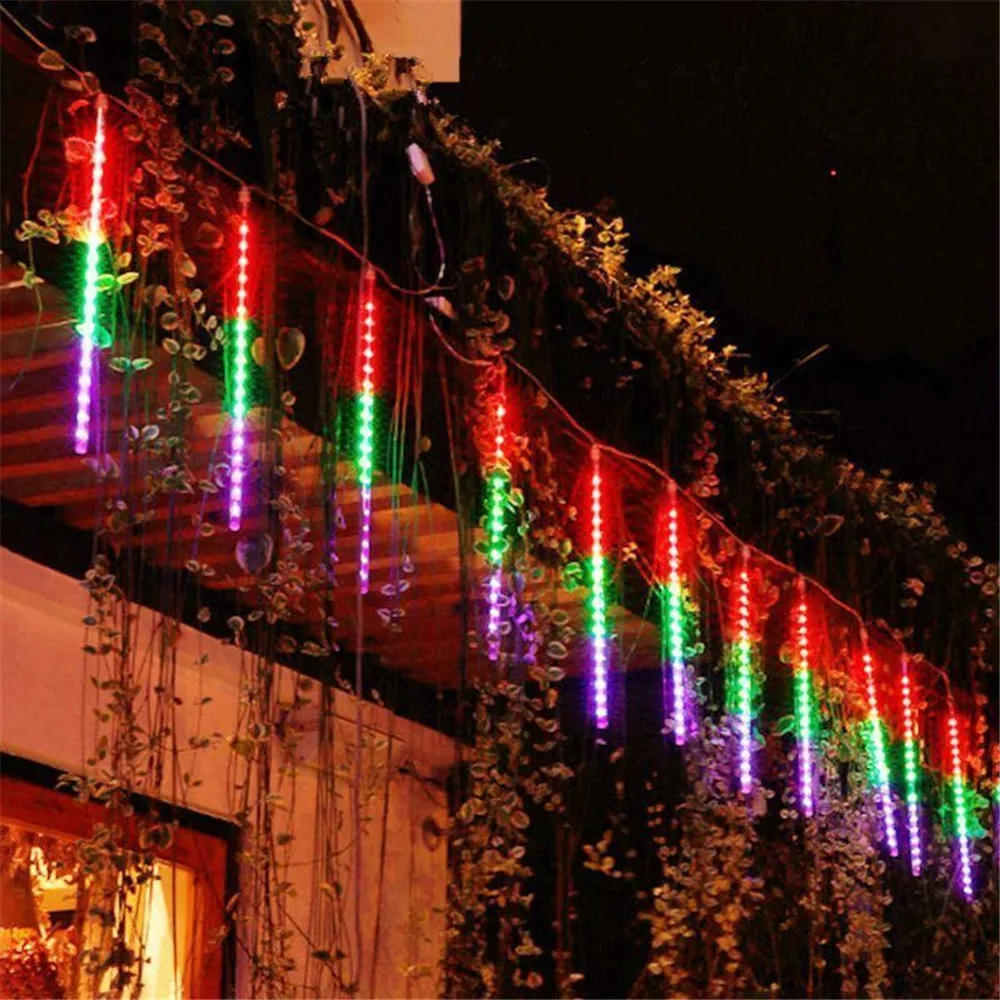 Description Picture 4 of item1/2/3/4 Set Christmas Light Street Decoration LED Meteor Shower Fairy Lights Lighting String Garden Garland Light US/EU Plug