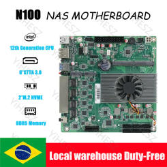 DIY NAS N100 Motherboard 4X Intel I226 2.5G 6* SATA3.0 Mini ITX DDR5 17x17CM 2* M.2 1XPCIE For Soft Router NAS Storage Server