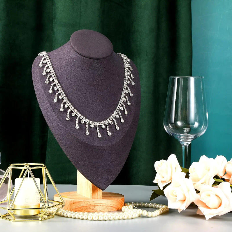 Description Picture 6 of item1Yard Short Tassel Pendant Rhinestones DIY Trim Fringe Crystal Metal Chain For Dress Bag Shoes Accessories