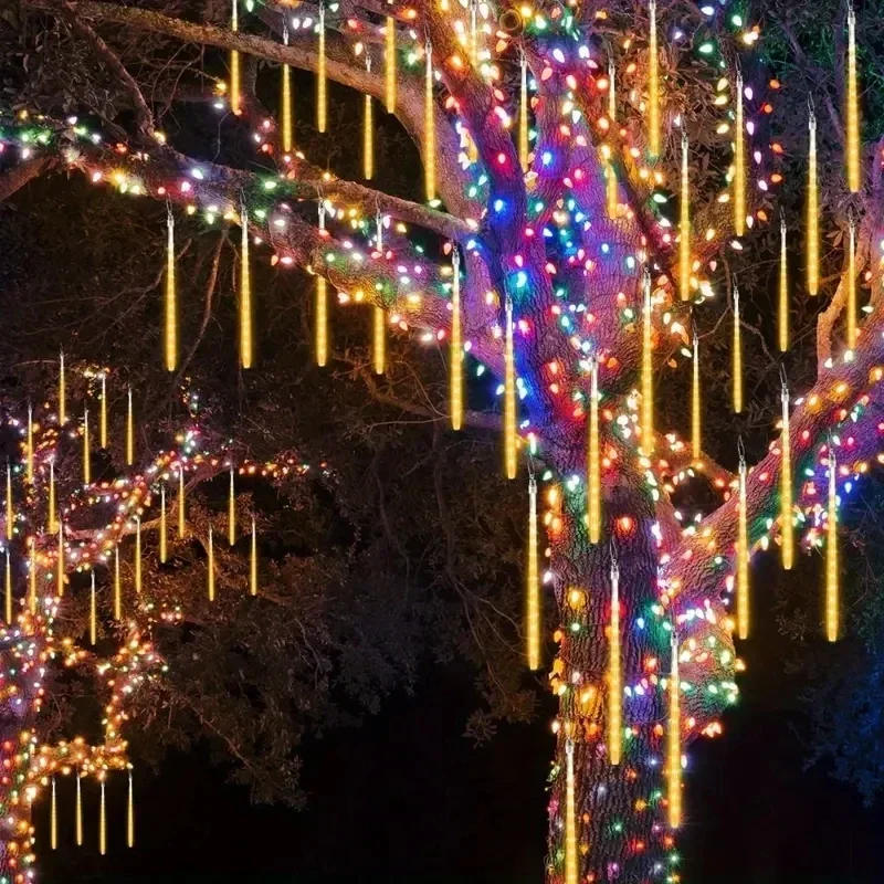 Description Picture 6 of item4/3/2/1 Set 2025 Navidad Outdoor LED Meteor Shower String Lights for Holiday Street Garland Garden Wedding Christmas Decorations