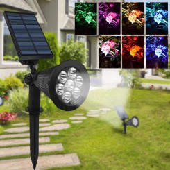 1PC Solar Powered 4/7LED Lamp Adjustable Solar Spotlight In-Ground IP65 Waterproof Landscape Wall Light Outdoor Lighting