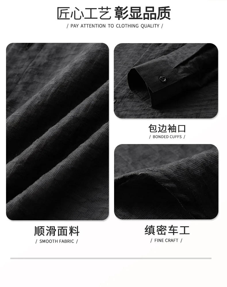 Description Picture 6 of itemLight Luxury Fold Print Men's Shirt High-quality Long Sleeve Slim Casual Business Formal Shirts Streetwear Social Tuxedo Blouse