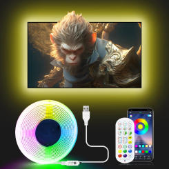 COB RGB USB LED Strip Lights Bluetooth/ WIFI Tuya APP Control TV Backlight Flexible Lamp Tape for Black Myth Wukong Gamer Decor