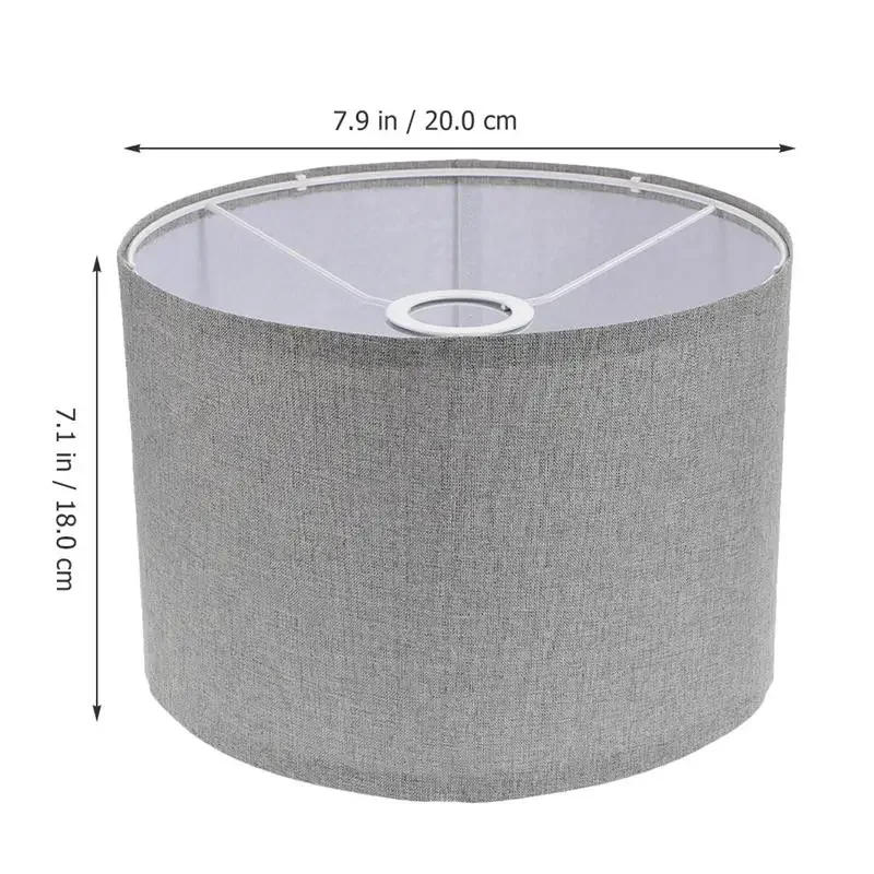 Description Picture 2 of itemGrey Linen Lamp Cover Bulb Replacement Cloth Lampshade Cover Fabric For Table Lamp Floor Light Lamp Shade Home Coffee Shop Decor