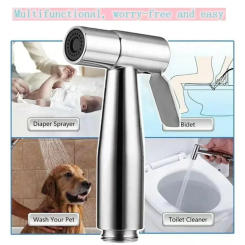 Handheld Bidet Sprayer Set 304 Stainless Steel Spray Gun Shower Handheld Toilet Bidet Faucet Sprayer Shower Nozzle Self Cleaning