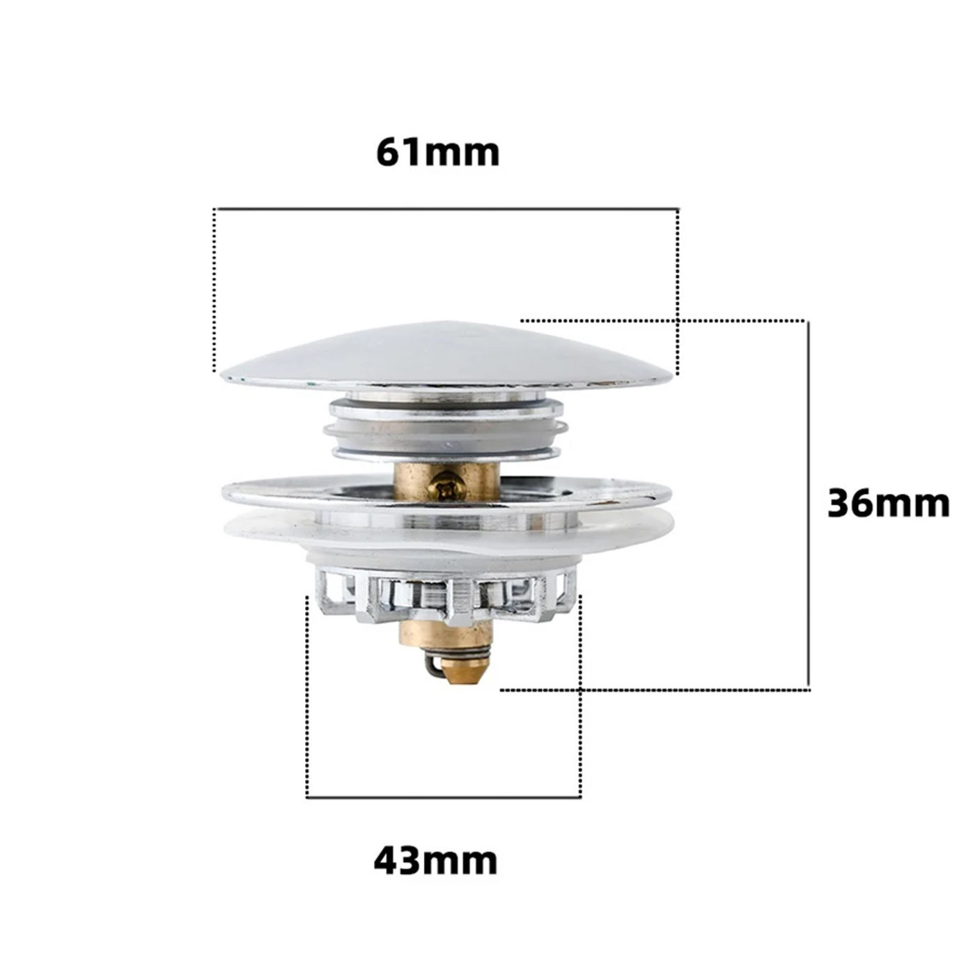 Description Picture 5 of itemPop Up Drain Button Bathroom Bathtub Plug Drainer Stopper Wash Basin Accessory Anti Blocking Replacement Bath Tub Drain Cover