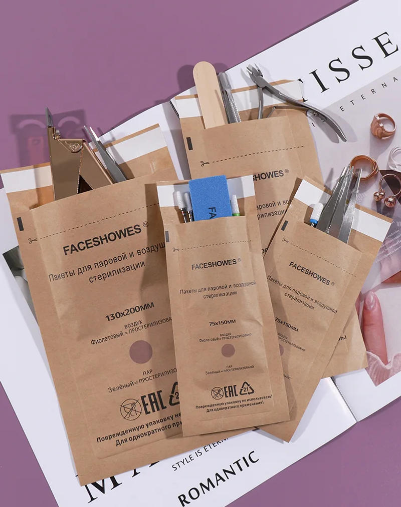 Description Picture 5 of item100Pcs Nail Sterilizer Manicure Bag Kraft Bags Dry Heat Disposable Sterilization Disinfection Machine Accessory Nailart Tools