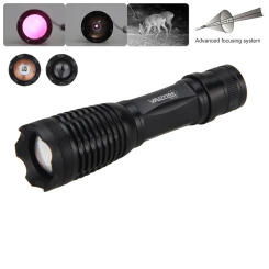IR-710 Hunting Flashlight 7W Infrared Radiation IR 850nm Torch Night Vision Zoomable Focus Lantern+18650+Charger+Switch+Mount