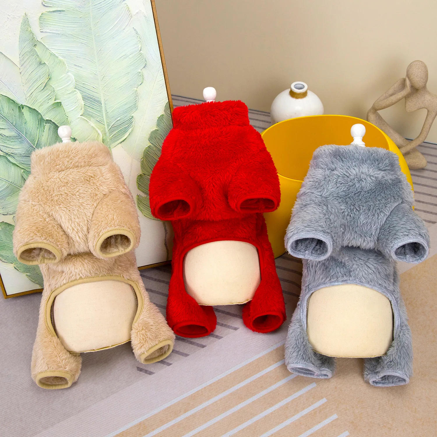 Description Picture 4 of itemWarm Thickened Pet Overalls Coral Fleece Puppy Pajamas Winter Dog Jumpsuit Clothes for Small Dogs Cats Yorkie Chihuahua Costumes