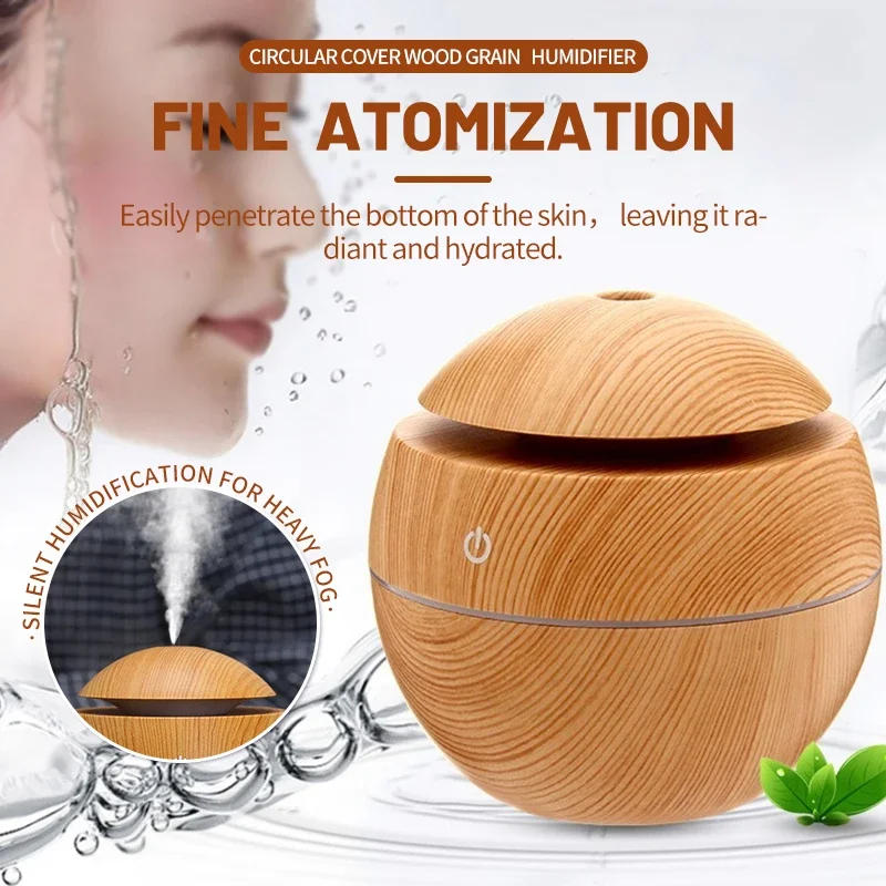 Description Picture 4 of itemMini USB Ultrasonic Aroma Diffuser Cool Mist Sprayer Wood Grain Electric Air Humidifier Purifier for Home office and Car Use