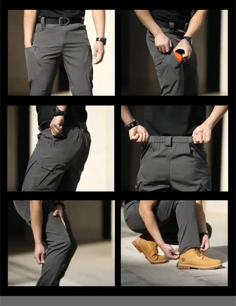 Description Picture 4 of itemIX7 IX9 Unique Special Forces Fans Overalls Stretch Breathable Tactical Pants Multi Pocket Front Zipper Outdoor Casual Pants