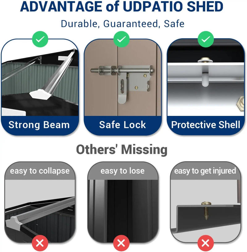 Description Picture 6 of itemOutdoor Storage Shed 10x10 FT Outside Sheds & Outdoor Storage Metal Galvanized Steel for Backyard Patio Lawn