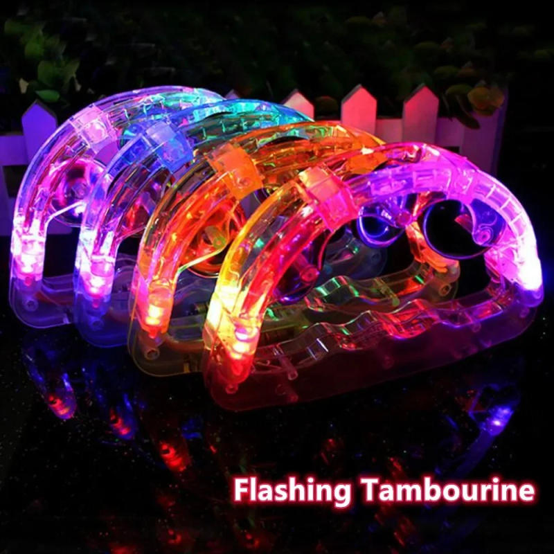Description Picture 4 of itemFlashing Tambourine LED Light Up Sensory Toy For Kids Musical Instrument Shaking Noisemakers Concert Parties Shaking Toys