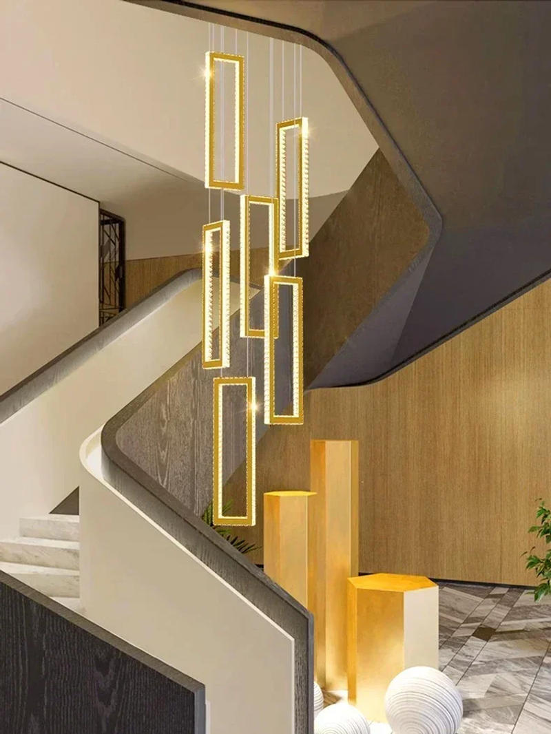 Description Picture 3 of itemModern home decoration crystal chandelier, stair Pendant lamp, living room Pendant lights, interior lighting