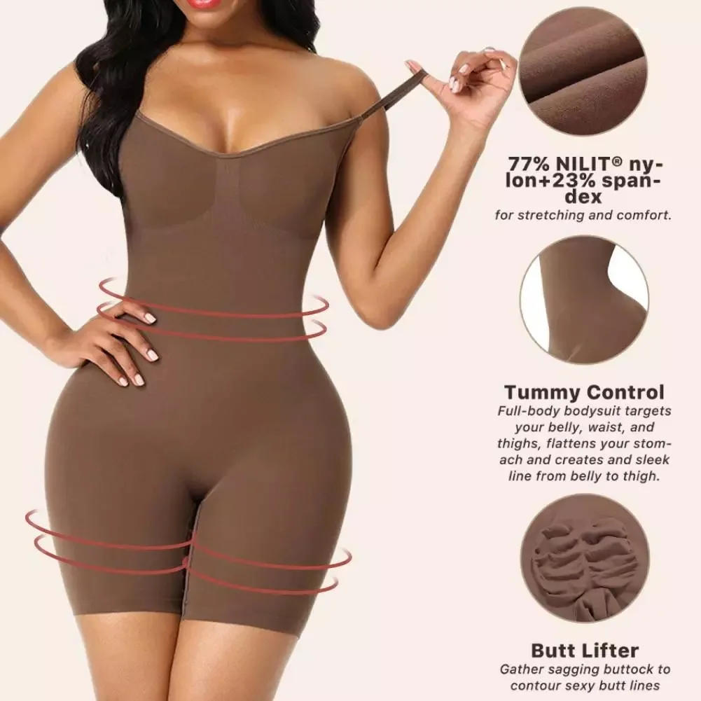 Description Picture 2 of itemBodysuit for Women Tummy Control Shapewear Seamless High Waist Flat Belly Belt Stretch Shapewear Body Shaper