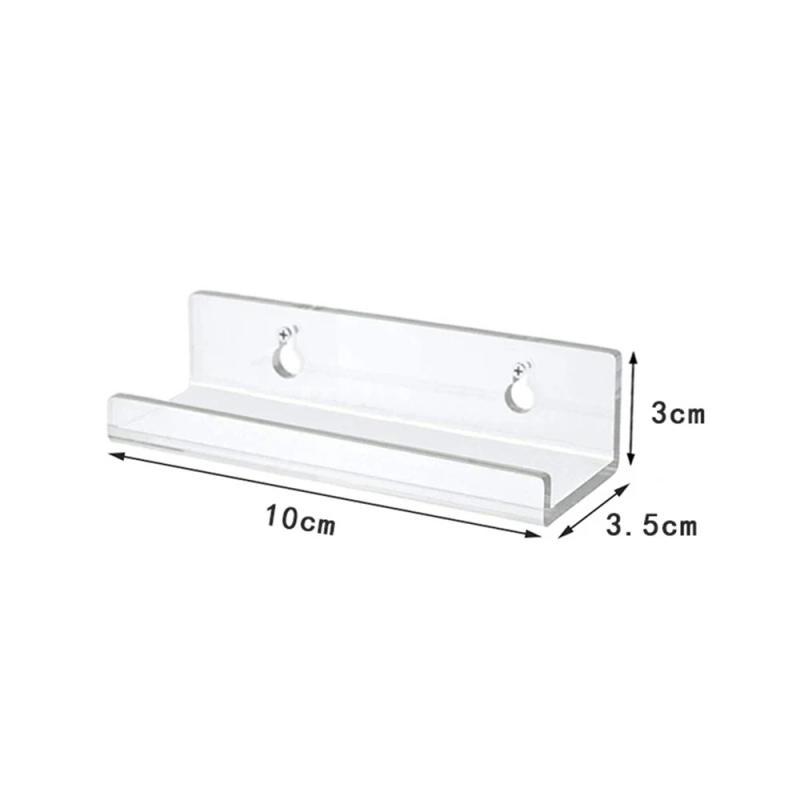 Description Picture 3 of item1Set Clear Acrylic Record Shelf Wall Mount Album Records Storage Rack With Installation Hardware Tools Home Floating Bookshelf