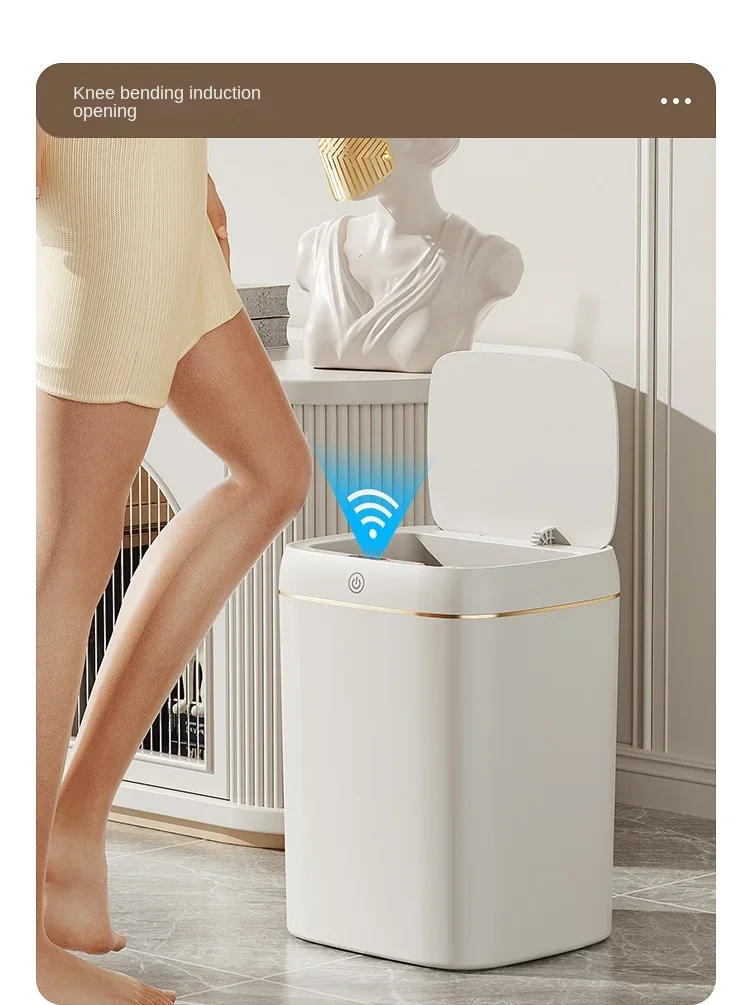 Description Picture 3 of item11/13L Smart Trash Can Automatic Sensor Garbage Can Light Luxury Bathroom Kitchen Garbage Living Room Recycle Bins Wastebasket