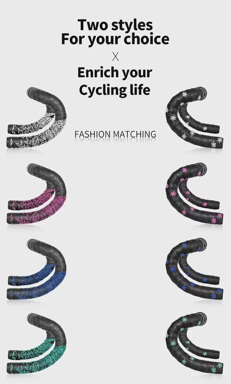 Description Picture 6 of itemRoad Bike Handlebar Tape Anti-Slip PU Shock Handle Bar Tape With Bar End Plugs PU Anti-Vibration Wrap Tape Durable Bar Bartape