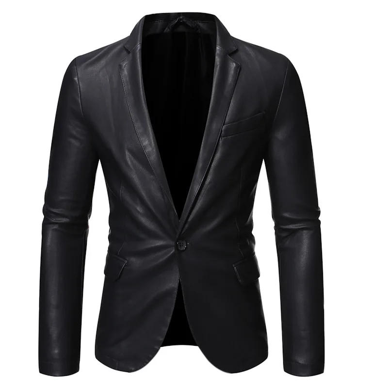 Description Picture 3 of itemMens Leather  PU Jacket Wholesell Price Autumn And Winter Artificial  Suit Jacket For Man Size L-5XL