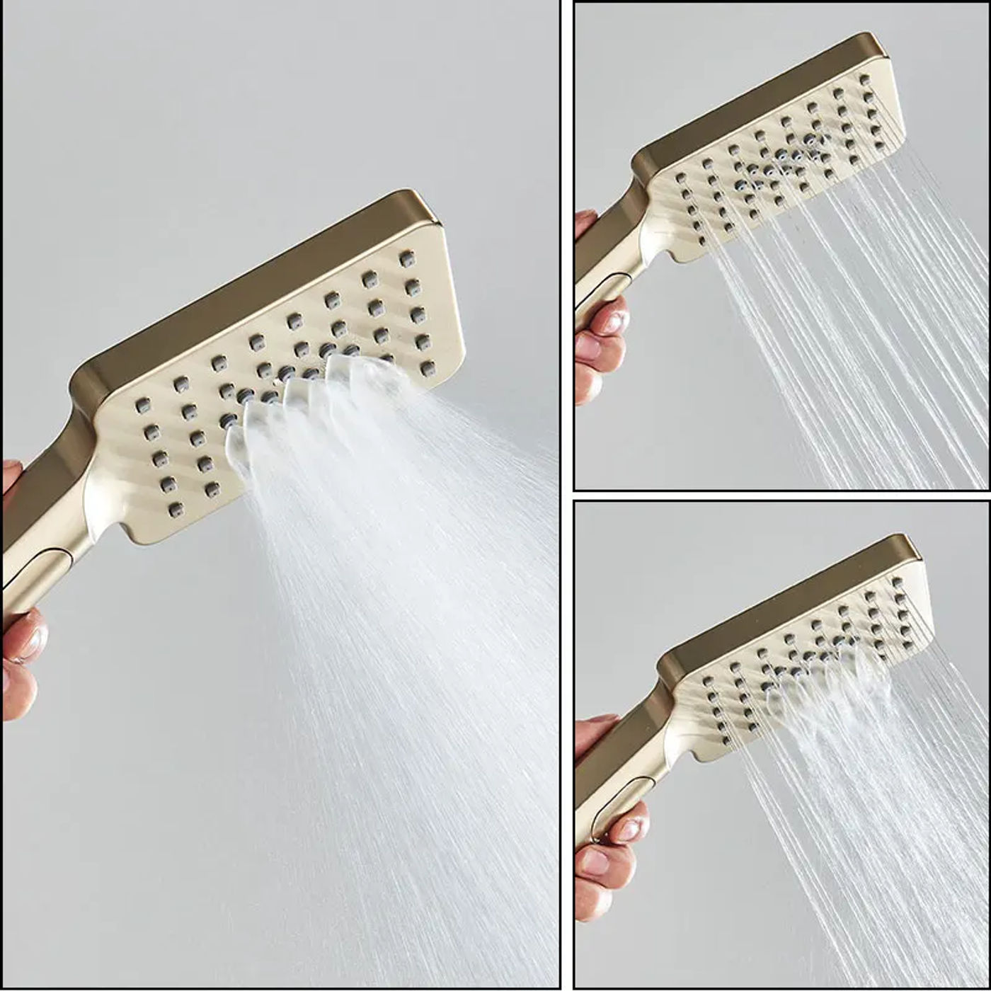 Description Picture 5 of itemBrushed Gold Bathroom Shower Set Cold Hot Water Brass Mixer Tap Abs Plastic Multi-function Handheld bathtub bath faucets