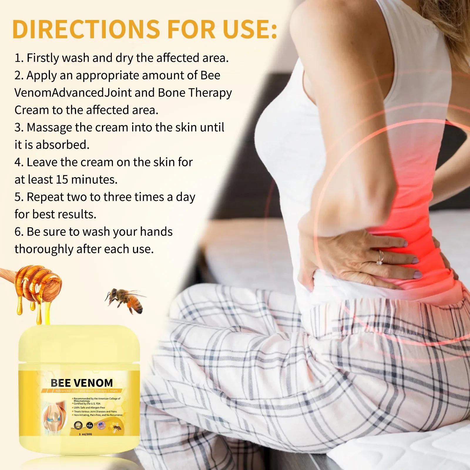 Description Picture 6 of item30g High-Quality Advanced Joint And Cream Propolis Joint Cream Soothing Provides For Neckwaistback Hand Feet And Leg  Durable