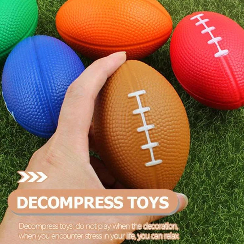 Description Picture 2 of item1pc Pu Foam Solid Rugby Grip Ball For Release And Pressure Relief, Football Toy Ball