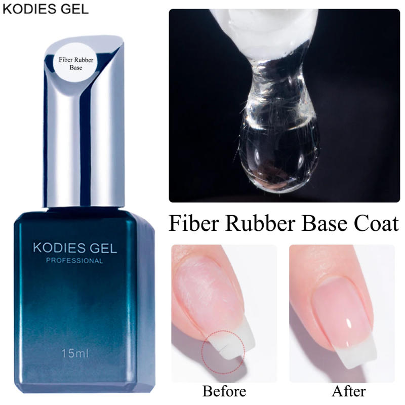 Description Picture 2 of itemKODIES GEL Fiber Base Coat Fiberglass for Nails Gel Polish UV Semi Permanent Repair Fix Crack Nail Rubber Base Gel Strengthener
