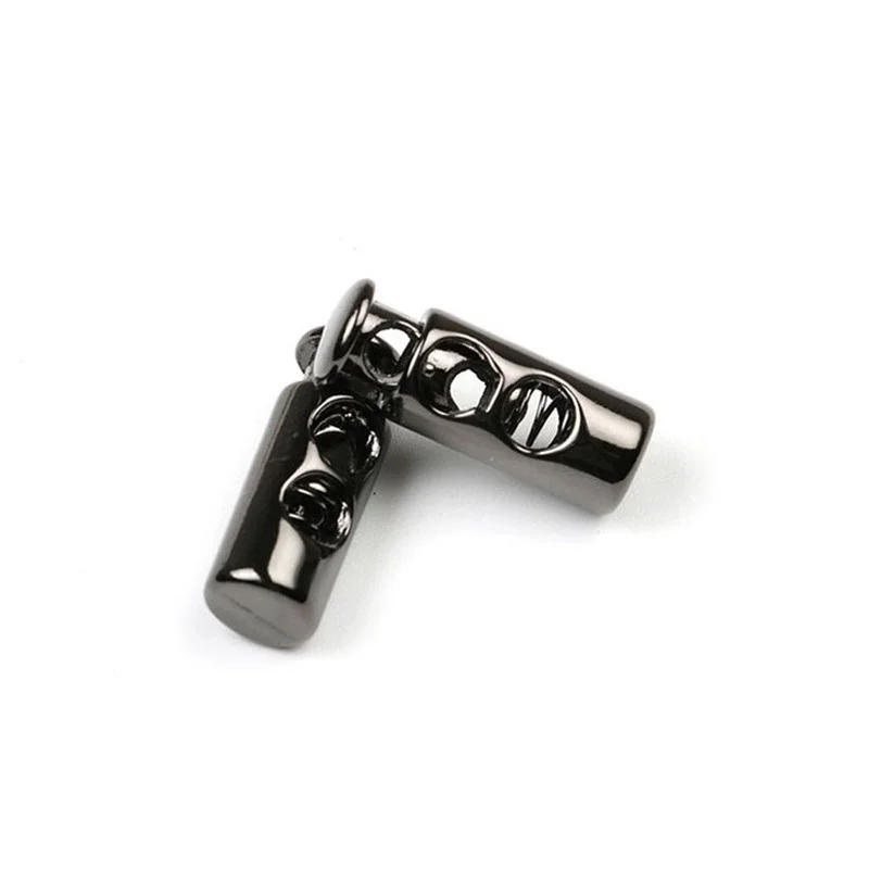 Description Picture 2 of itemNew 2pcs/bag Double Hole Metal Spring Elastic Cord Stopper Sweater Drawstring Adjustment Zinc Alloy Backpack Shoes Snap Button