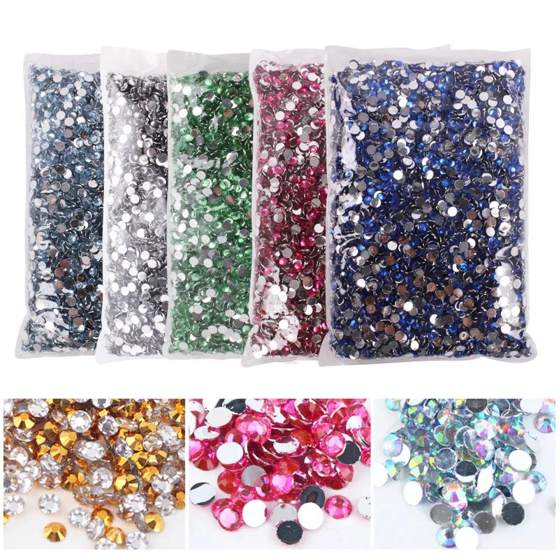 Description Picture 3 of itemBig Package 2-6mm Resin Non Hot Fix Rhinestones Bulk Wholesale Flat Back Plastic Crystals Nail  Ab Trimmings Crystals For Crafts
