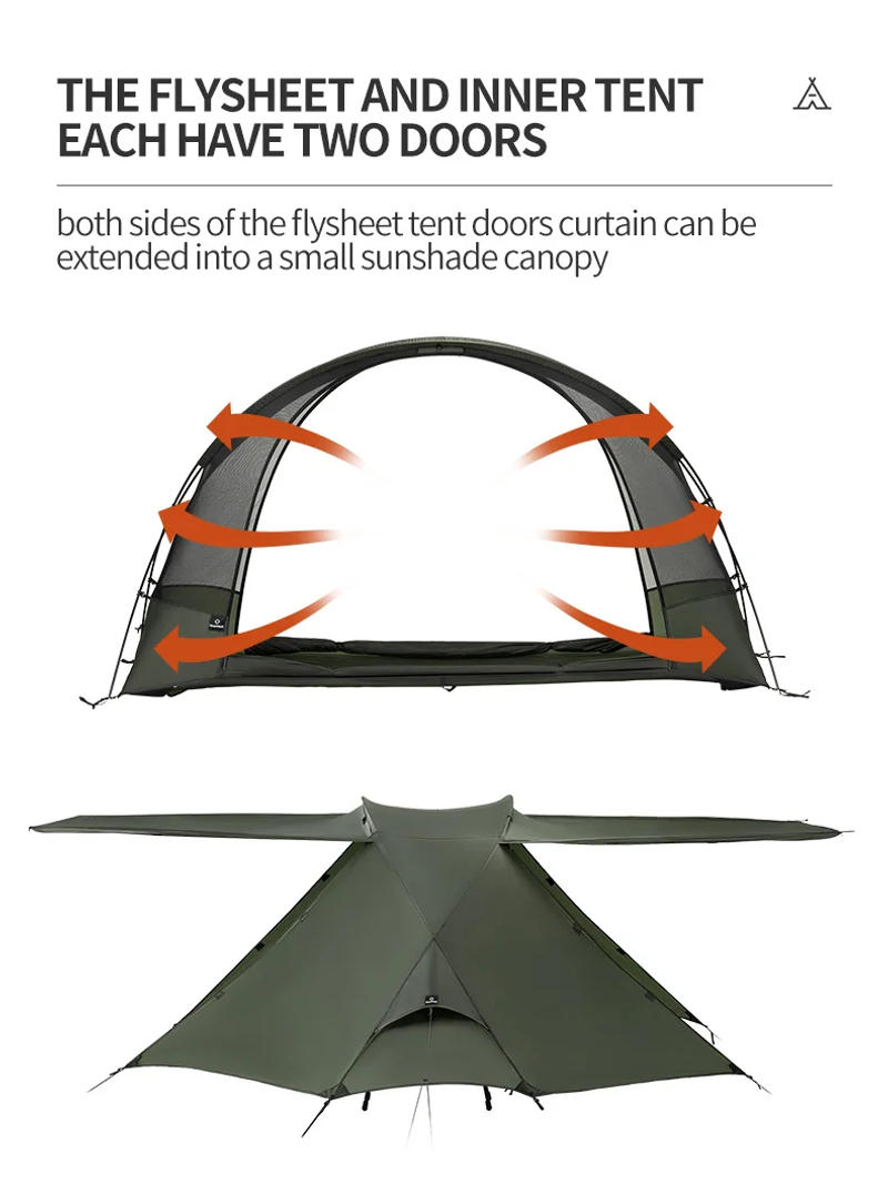 Description Picture 3 of itemThous Winds Scorpio 1 People Tent Ultralight Backpack Cycling Tent Cot Tent 15D Nylon Ripstop Both Side Silicon Hiking Camp Tent