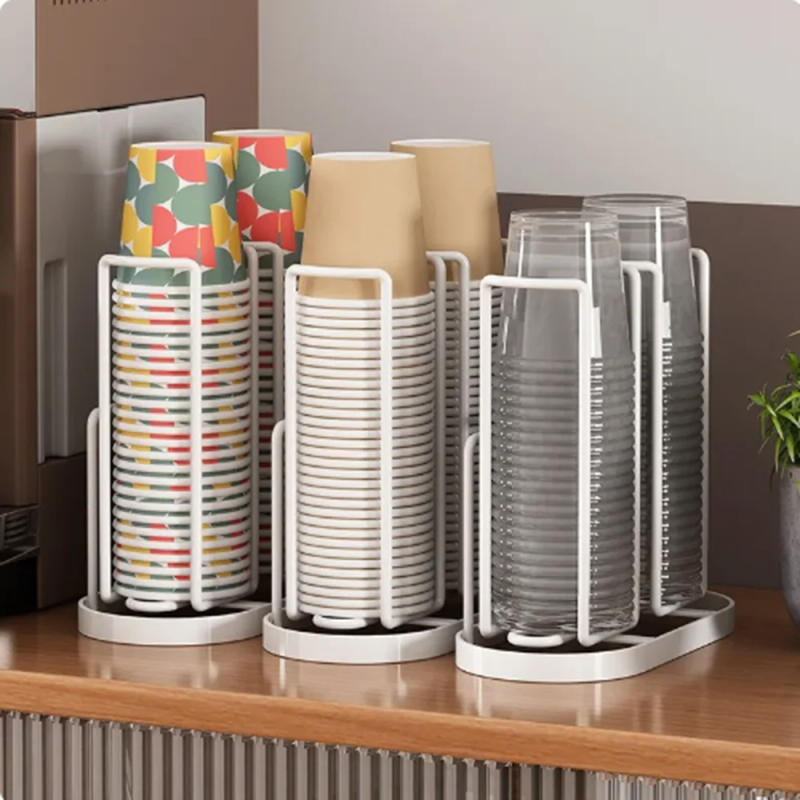Description Picture 3 of itemDisposable Cup Holder Storage Rack With Adjustable Table And Wall Mounted Flexible Storage
