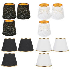 3Pcs Clip on Chandelier Shades Bells Lamp Covers Fabric Elegant Lampshade