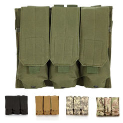 Tactical MOLLE Triple Magazine Pouches Double Triple Shooting Hunting Mag Pouch Wargame Paintball Mag Bag for M4 AR15 Ak47