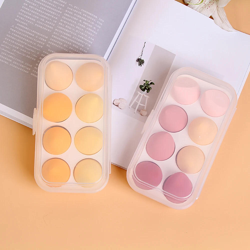 Description Picture 3 of itemMakeup Puff 8 Grids  Storage Box Plastic Empty Cosmetic Sponge Drying Box Portable Egg Shaped Storage Stand Makeup Tools
