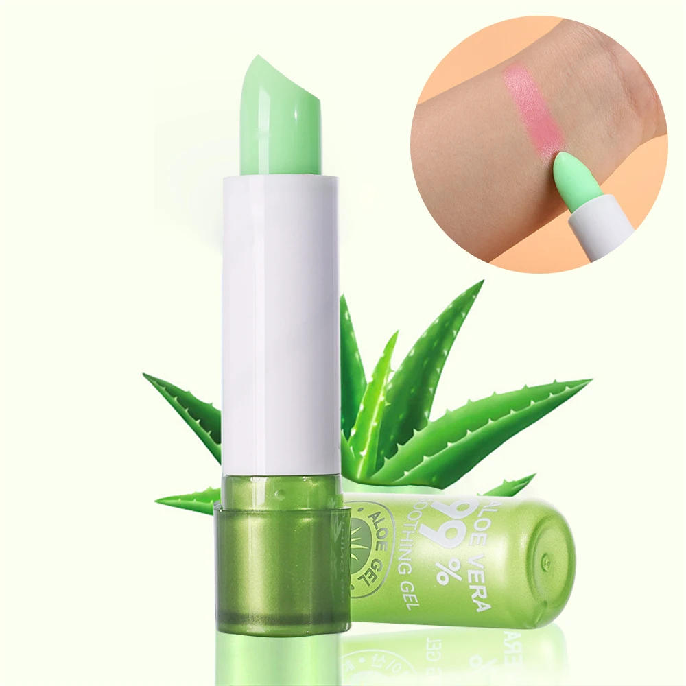 Description Picture 5 of item1pcs Waterproof Color Changing Lipstick  Long Lasting Not Easy To Fade Aloe Vera Lipstick Moisturizing Color Nourishing Lip Balm