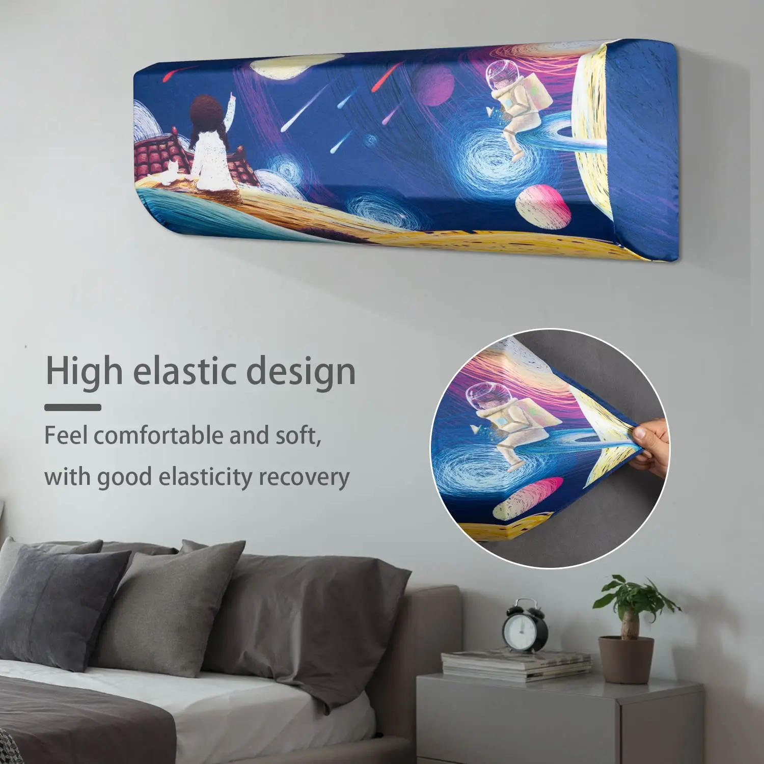 Description Picture 5 of itemGeometric Crown Print All-Inclusive Dust Cover Air Conditioner Cover Indoor Easy Cleaning Cover Air Conditioning Protective Case