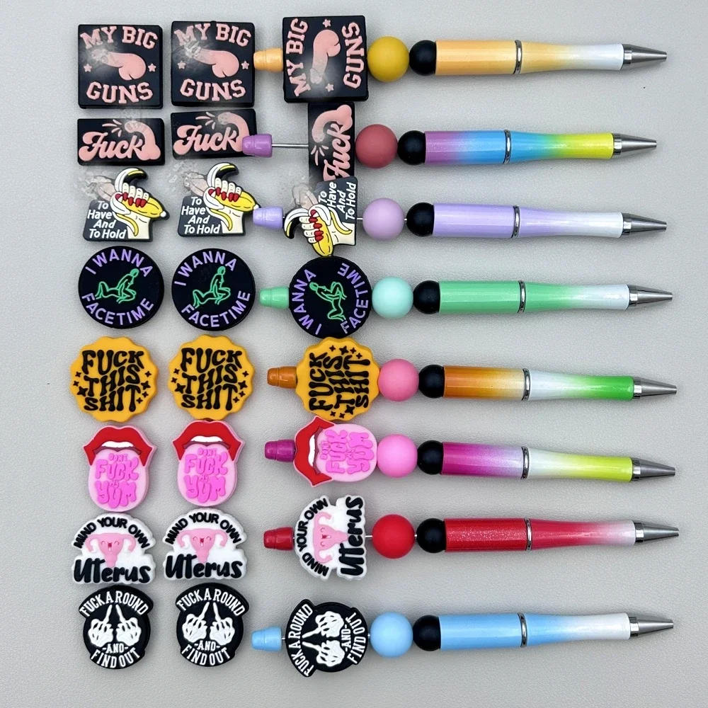 Description Picture 2 of item10PC Baby Silicone Beads Baby Cartoon Beads Teethe Baby Toys DIY String Pen Beads Nipple Chains Jewelry Accessories Kawai Gifts