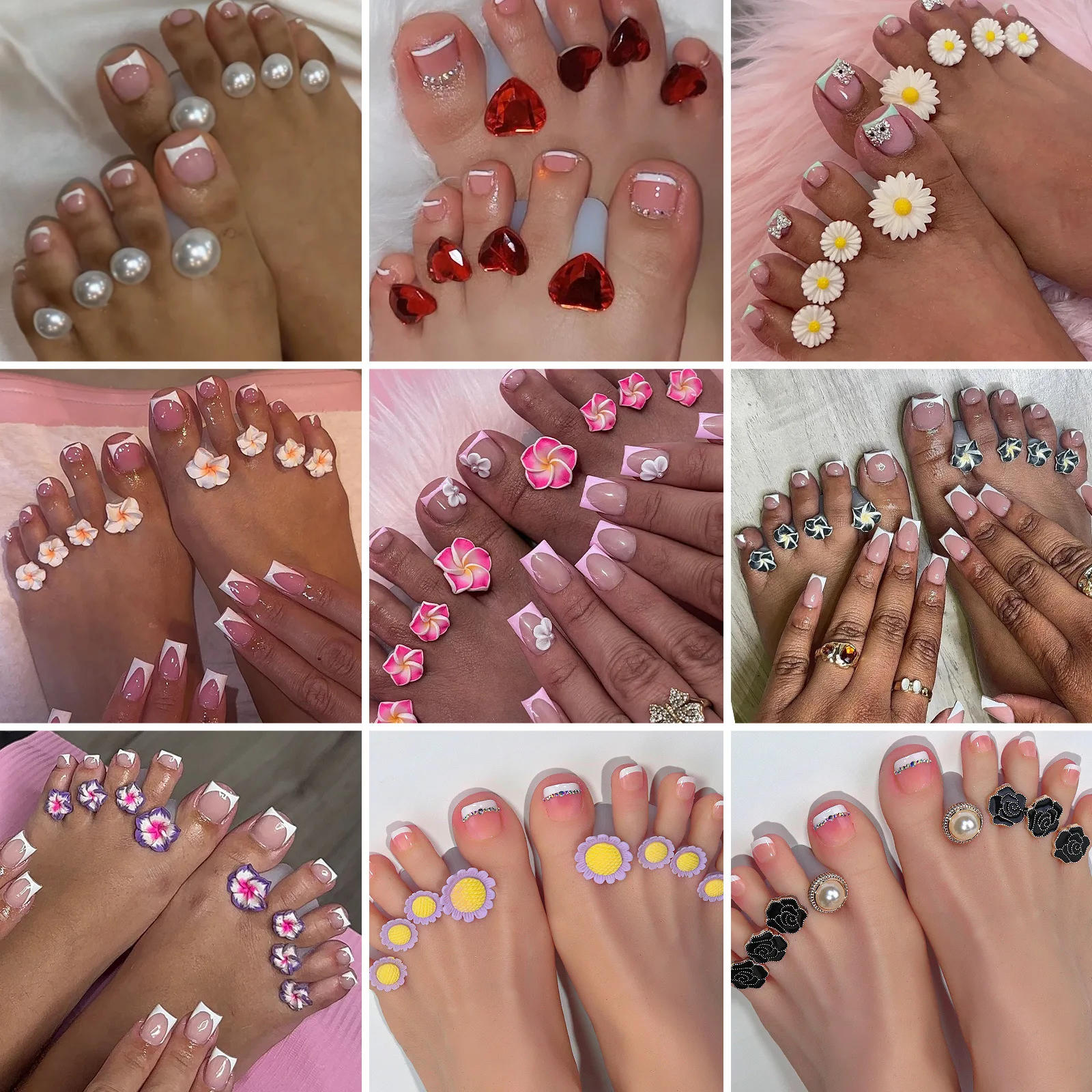 Description Picture 4 of item14 Colour Daisy Silicone Toe Separator Foot Finger Divider Form Manicure Pedicure Care Nail Art Tool Holder Accessory 8PCS