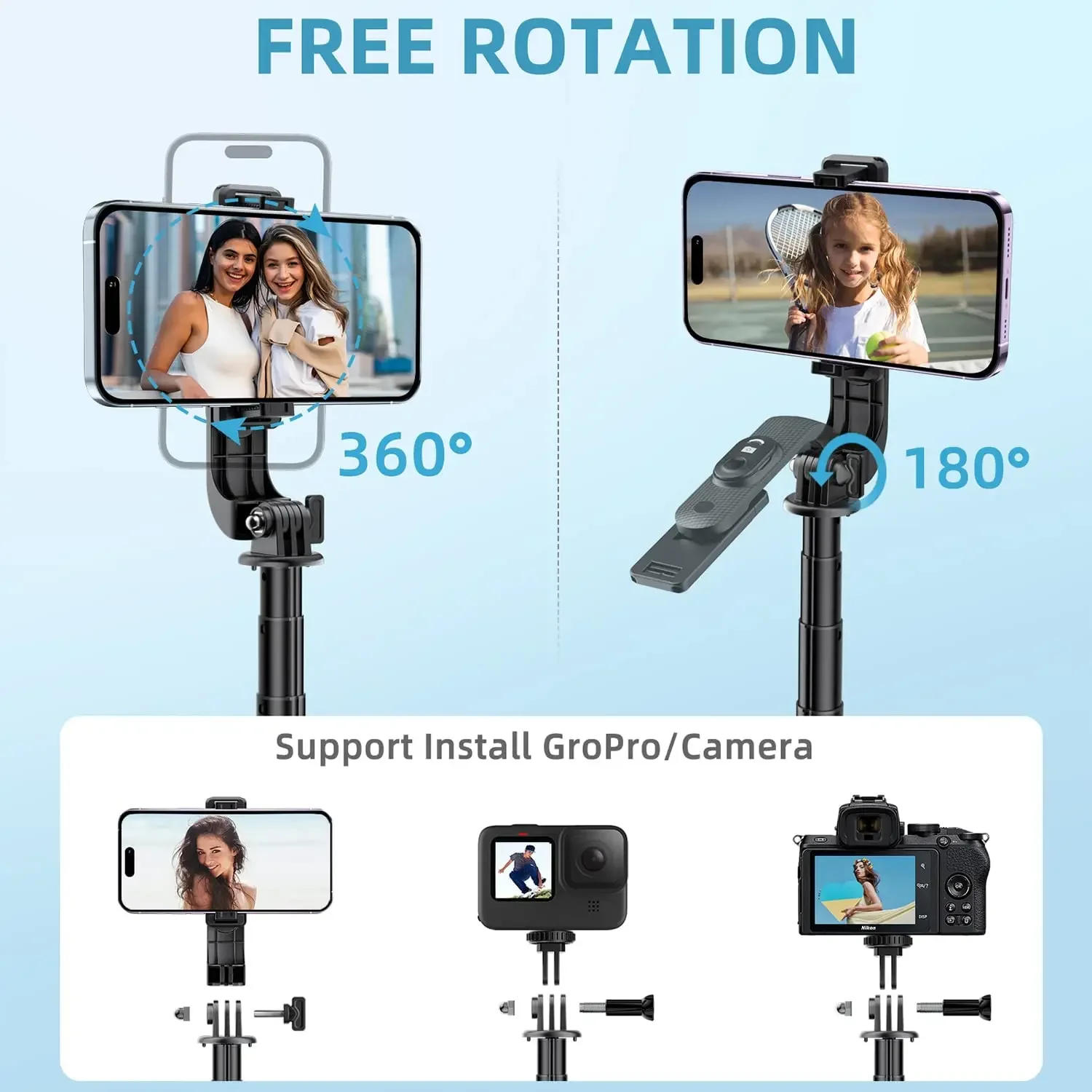 Description Picture 4 of itemIconic Brand Selfie Stick Phone Tripod 40" Extendable Rechargeable Bluetooth Control with 1/4 Inch Screw for Android IPhone Smartphone