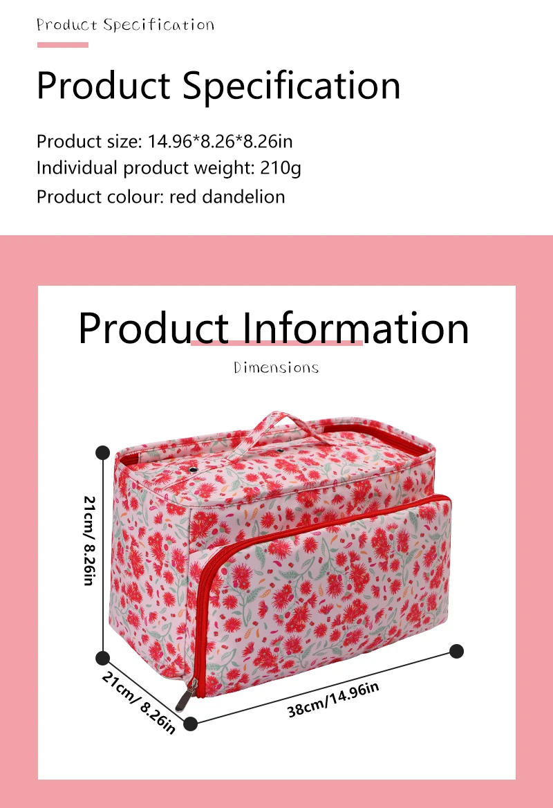 Description Picture 4 of itemHot Sale Yarn Storage Bag with Dandelion Square Knitting Tote Bag Waterproof Sewing Accessories Storage Bags Christmas Gift