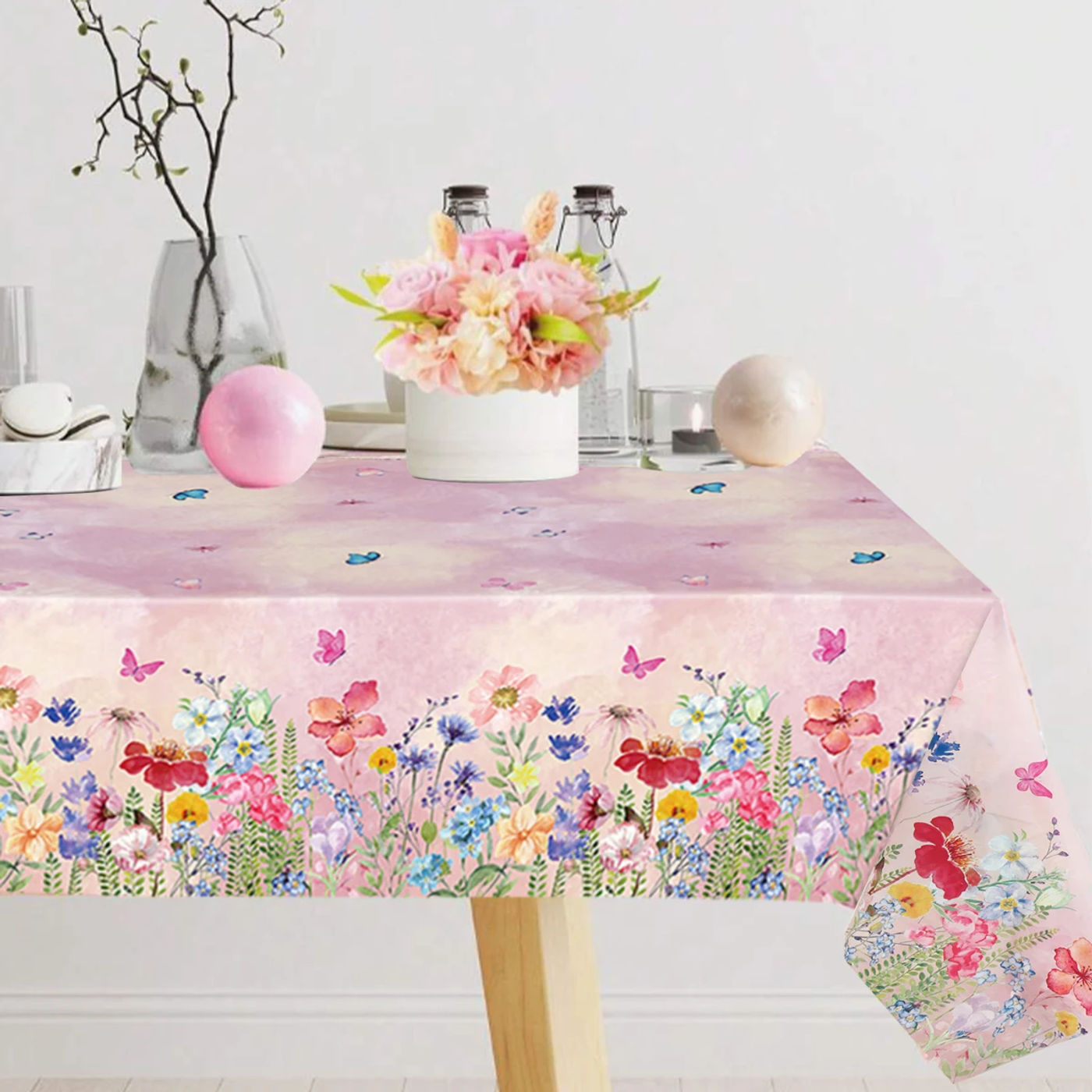 Description Picture 4 of itemPink Purple Flower Butterfly Disposable Tableware Set Spring Theme One Birthday Party Decorations Kids Girl Baby Shower Supplies