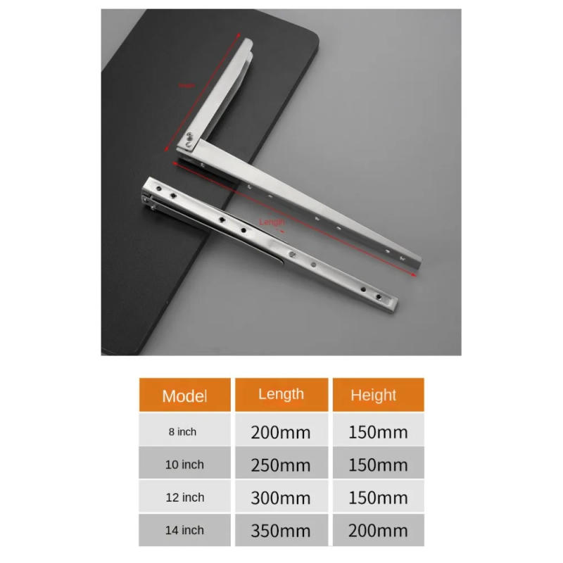 Description Picture 3 of itemStainless steel Folding Shelf Bracket Collapsible Space Saving Wall Mounted Support Useful Adjustable Wall Mount Shelf Furniture