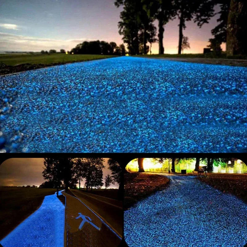 Description Picture 6 of item1000-3000Pcs Luminous Sand Glow In The Dark Pebbles Stone Home Garden Yard Outdoor Path Lawn Decoration Fish Tank Aquarium Decor