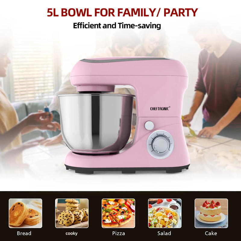 Description Picture 6 of item1pc Cheftronic Stand Mixer, 5L Tilt-Head Electric Household - 1300W 6+P electric blender, Food Beater And Butter Beater, UK Plug