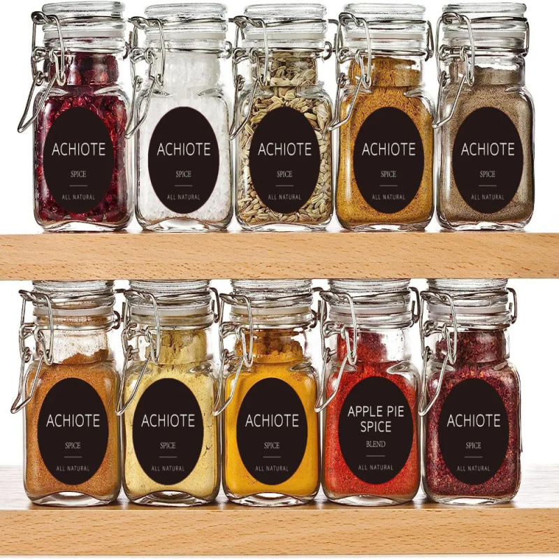 Description Picture 4 of item180Pcs 1.38" Printed Spice Jars Labels Black Self Adhesive Seasoning Bottle Sticker Easy to Use with Digital Label Stickers